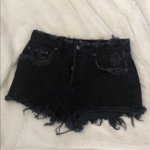CARMAR black high waisted denim shorts size 28